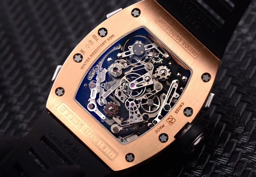IMG_9081 Richard Mille Mens watch Unisex Manual winding Rose gold Richard Mille RM004 AG PG 18K rose gold Full set Replica 8