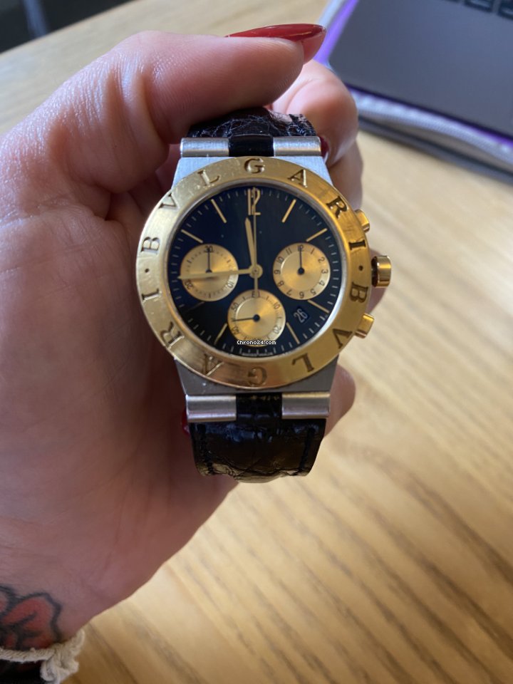 IMG_9081 Bulgari Diagono Mens watch Unisex Manual winding Gold Steel CH 35 SG Replica 8
