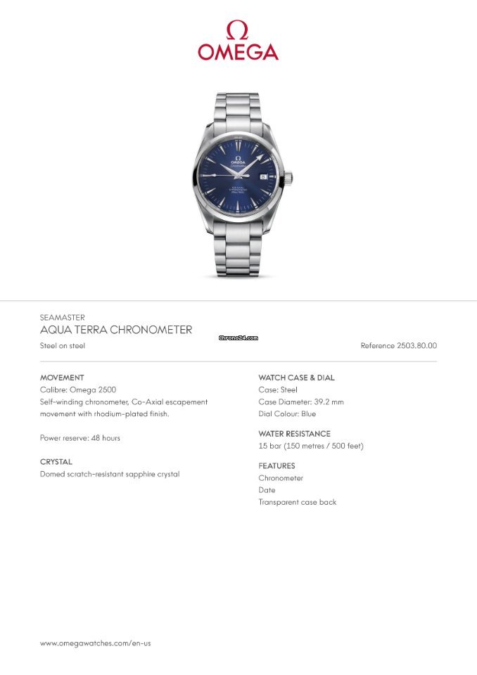 IMG_9081 Omega Seamaster Aqua Terra Mens watch Unisex Automatic Steel 2503.80 Replica 8