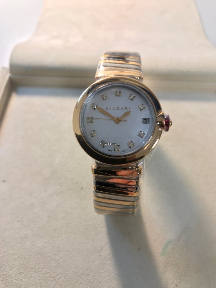 IMG_9081 Bulgari Lucea Womens watch Quartz Gold Steel LU28WSPGSPG 12.T 102952 Replica 8