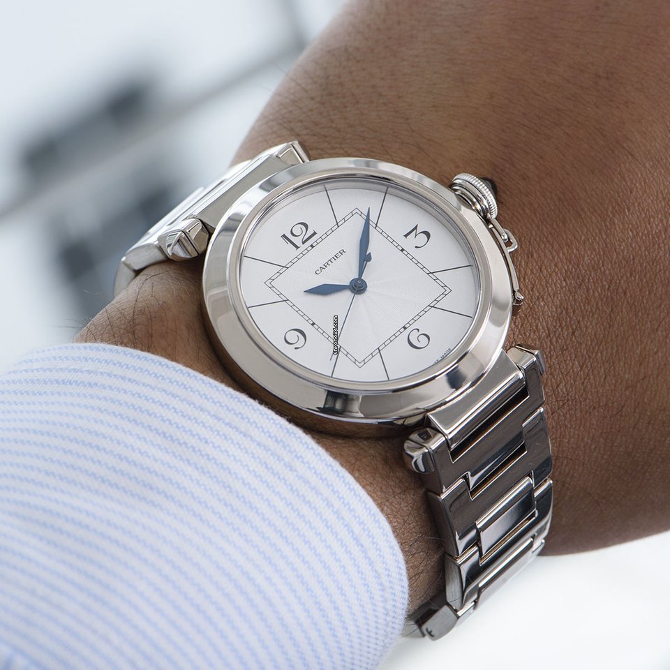IMG_9081 Cartier Pasha Mens watch Unisex Automatic White gold W30187M9 Replica 8