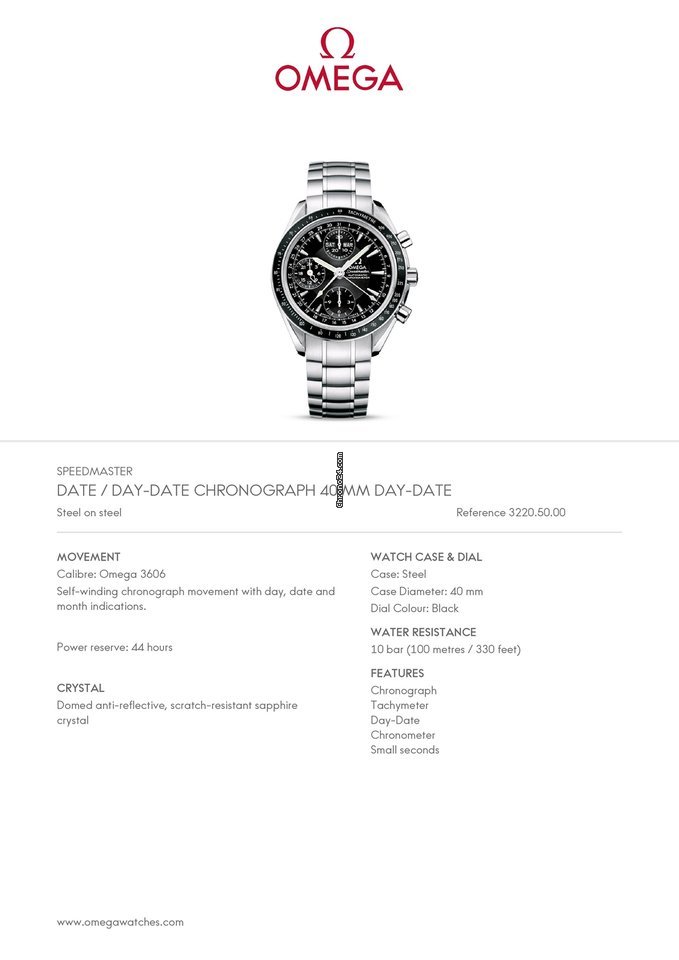 IMG_9081 Omega Speedmaster Day Date Mens watch Unisex Steel 3220.50 Replica 8