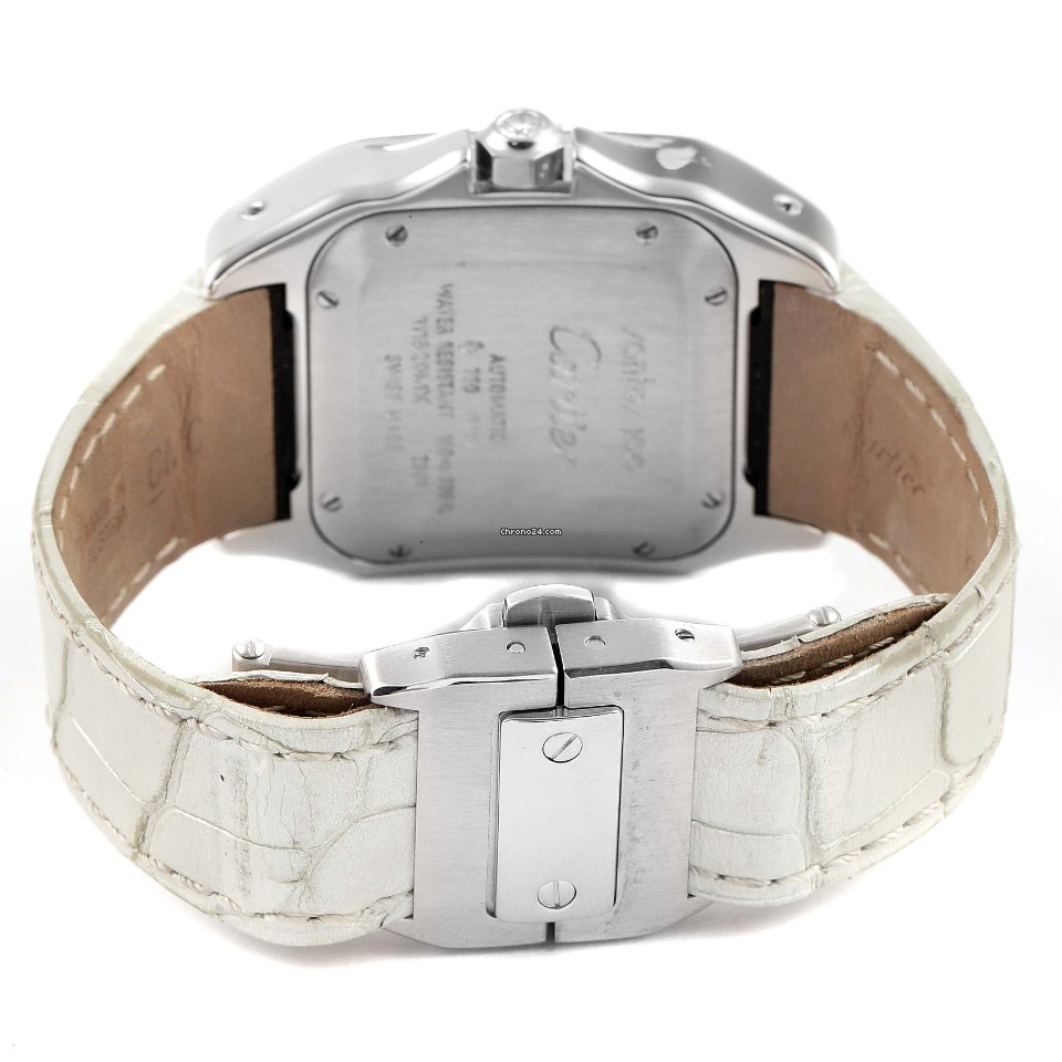 IMG_9081 Cartier Santos 100 Womens watch Automatic White gold WM503251 Replica 8