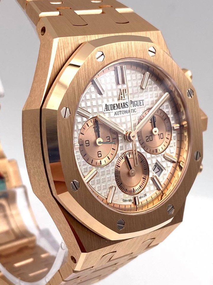 IMG_9081 Audemars Piguet Royal Oak Chronograph Mens watch Unisex Automatic Rose gold 26315OR.OO.1256OR.01 Replica 8