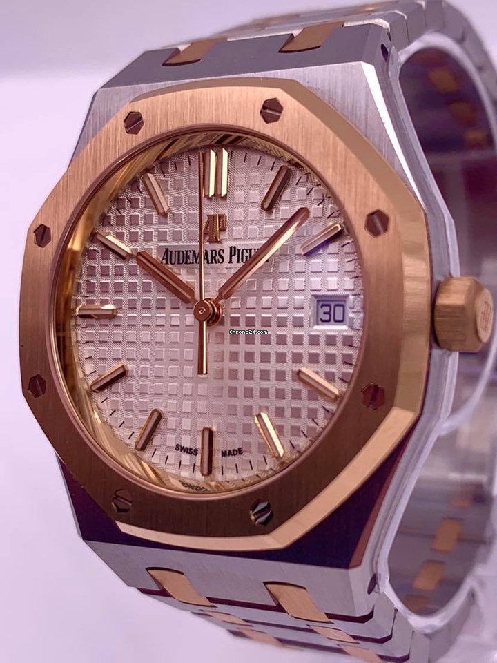 IMG_9081 Audemars Piguet Royal Oak Selfwinding Womens watch Automatic Gold Steel 77350SR.OO.1261SR.01 Replica 8
