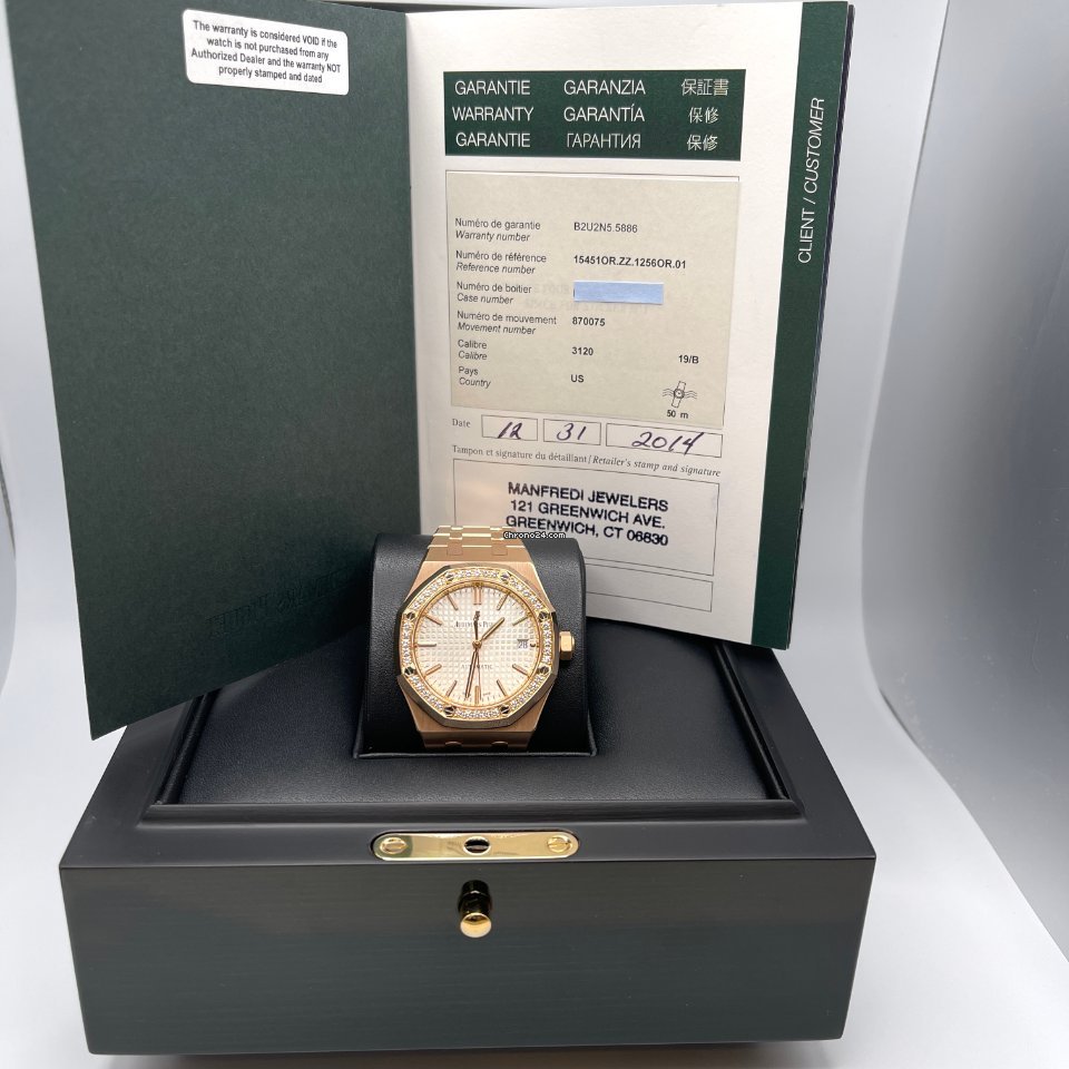 IMG_9081 Audemars Piguet Royal Oak Lady Womens watch Automatic Rose gold 15451OR.ZZ.1256OR.01 Replica 8