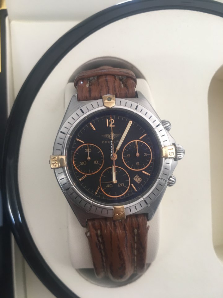 IMG_9081 Breitling Chronomat Mens watch Unisex Quartz Gold Steel 80350 Replica 8