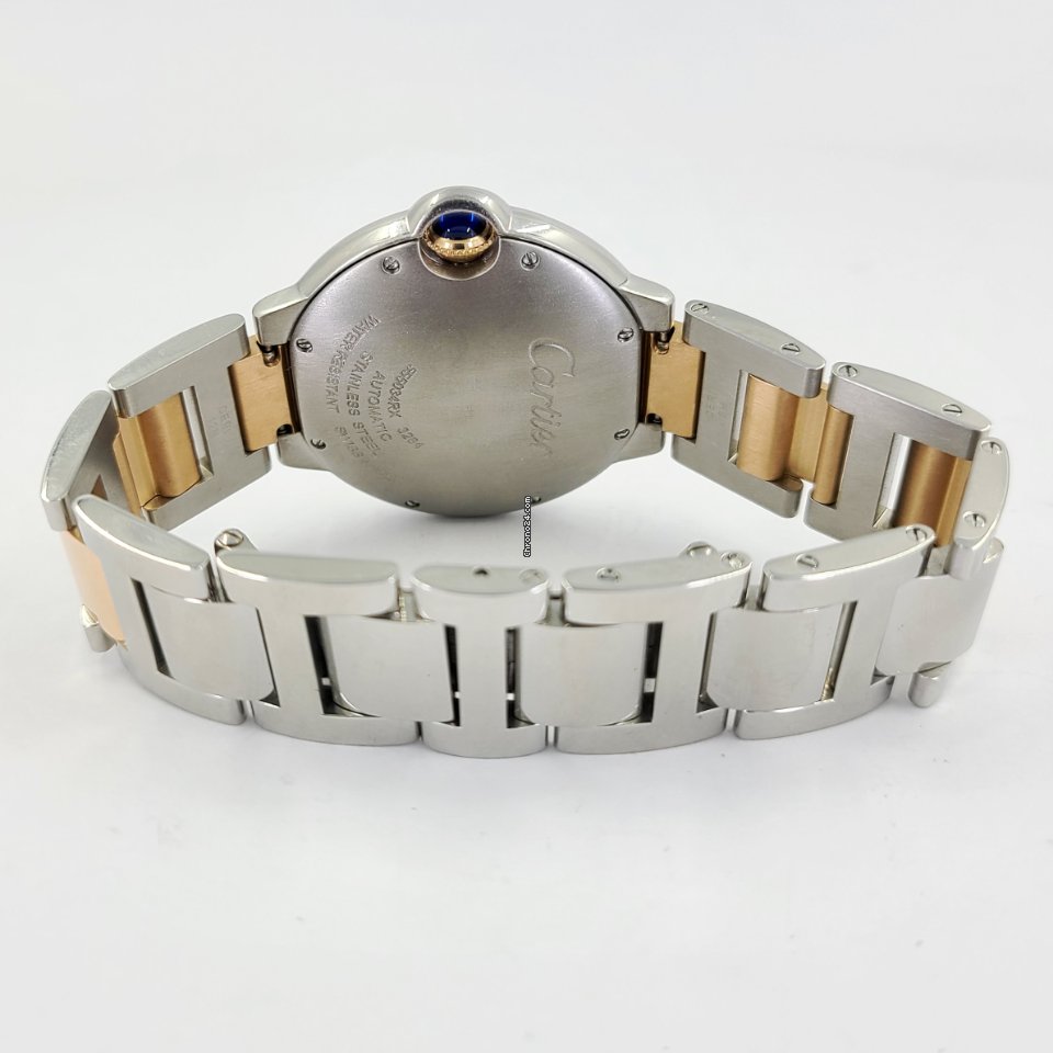 IMG_9081 Cartier Ballon Bleu 36mm Mens watch Unisex Automatic Gold Steel 3284 Replica 8