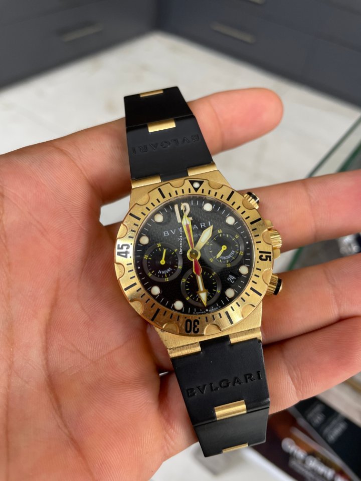 IMG_9081 Bulgari Diagono Mens watch Unisex Automatic Yellow gold SC 40 G Replica 8