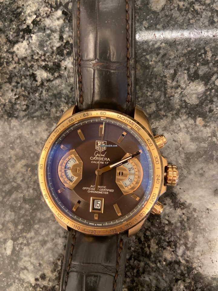 IMG_9081 TAG Heuer Grand Carrera Mens watch Unisex Automatic Rose gold CAV514C.FC8171 Replica 8