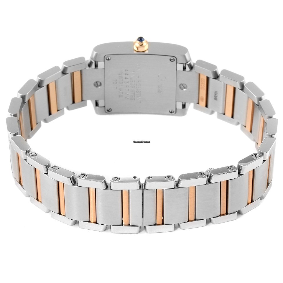 IMG_9081 Cartier Tank Francaise Womens watch Quartz Gold Steel WE110004 Replica 8