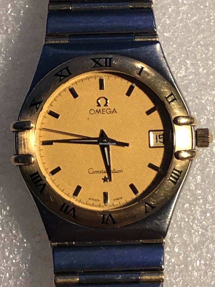 IMG_9081 Omega Constellation Mens watch Unisex Quartz Gold Steel 1212.10.00 Replica 8