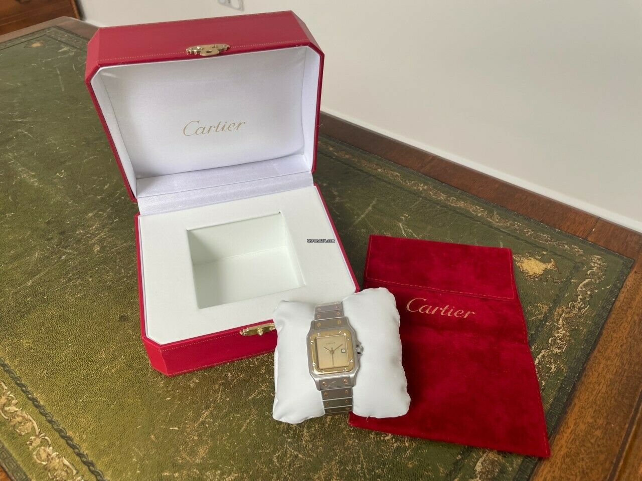 IMG_9081 Cartier Santos Mens watch Unisex Automatic Gold Steel 2961 Replica 8