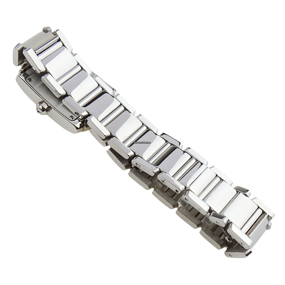 IMG_9081 Cartier Tank Francaise Mens watch Unisex Quartz White gold WE1002SE Replica 8