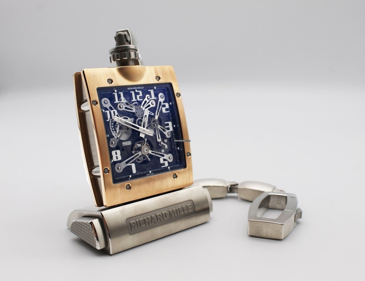 IMG_9081 Richard Mille Mens watch Unisex Manual winding Rose gold RM 020 Replica 8
