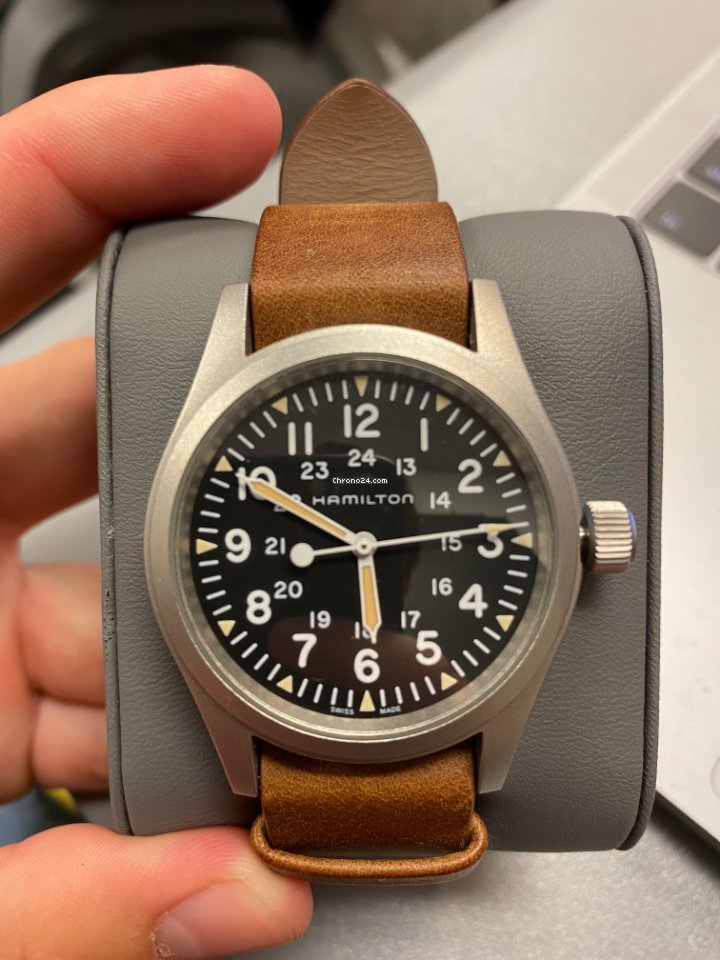 IMG_9081 Hamilton Khaki Field Mens watch Unisex Manual winding Steel H69429931 Replica 8