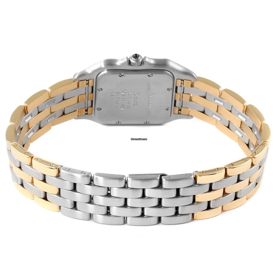 IMG_9081 Cartier Panthere Mens watch Unisex Quartz Gold Steel W25028B8 Replica 8