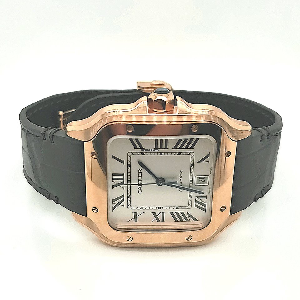 IMG_9081 Cartier Santos Mens watch Unisex Automatic Rose gold WGSA0019 Replica 8