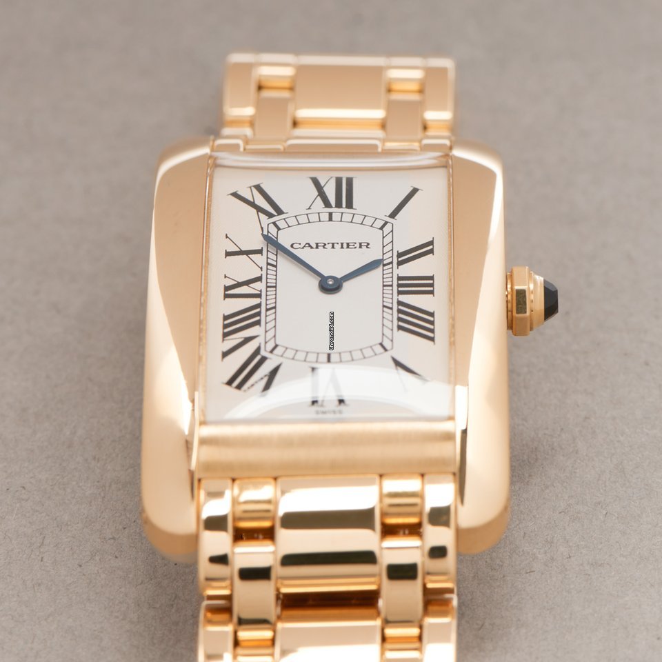 IMG_9081 Cartier Tank Americaine Mens watch Unisex Manual winding Yellow gold 1735 Replica 8
