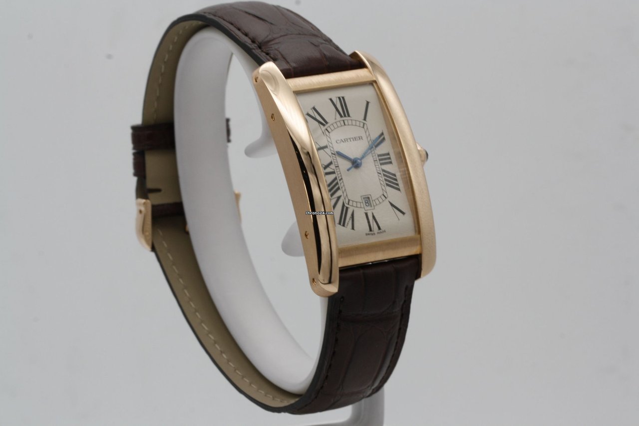 IMG_9081 Cartier Tank Americaine Mens watch Unisex Automatic Rose gold 2505 Replica 8