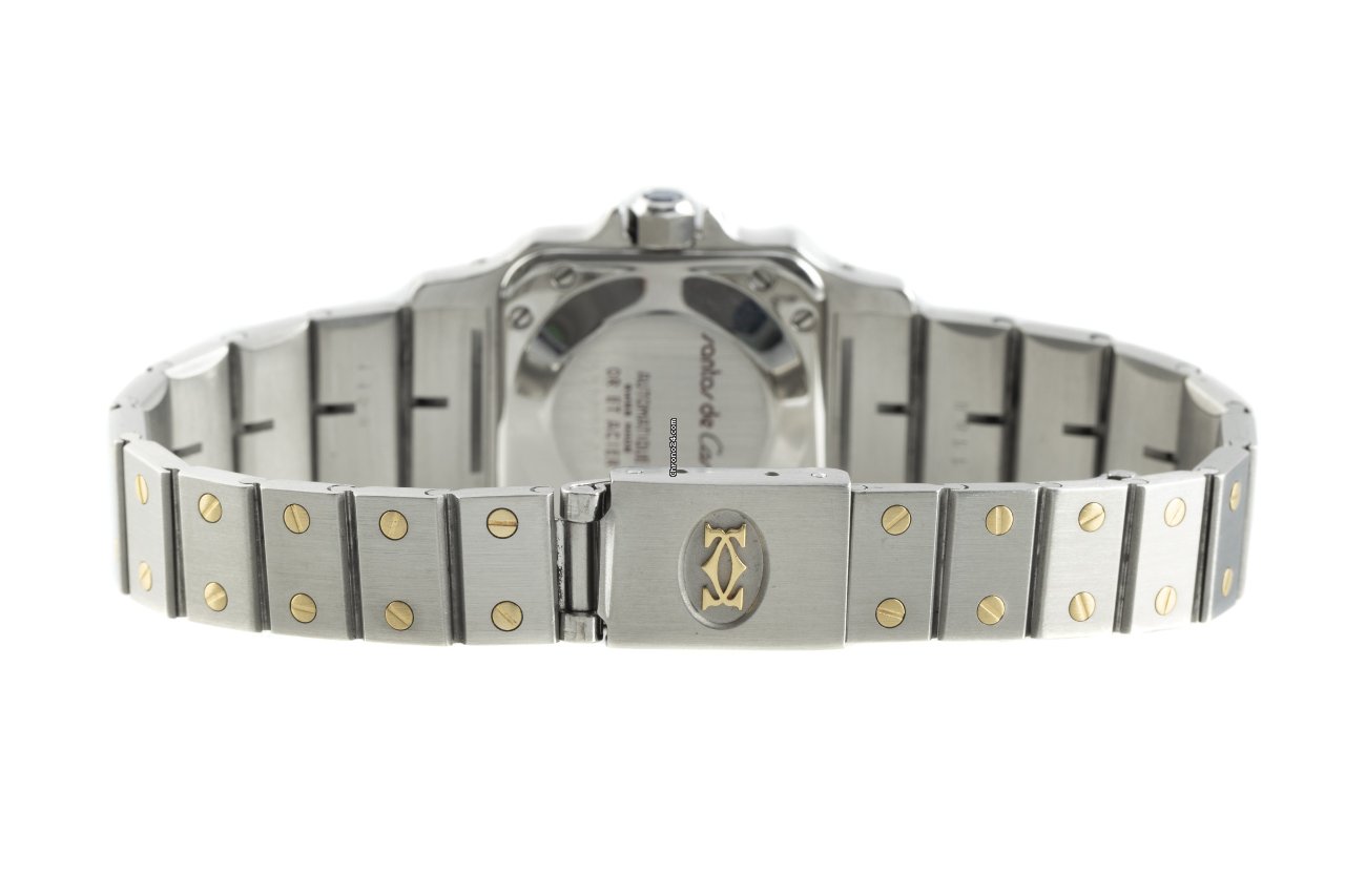 IMG_9081 Cartier Santos Womens watch Automatic Gold Steel 0902 Replica 8