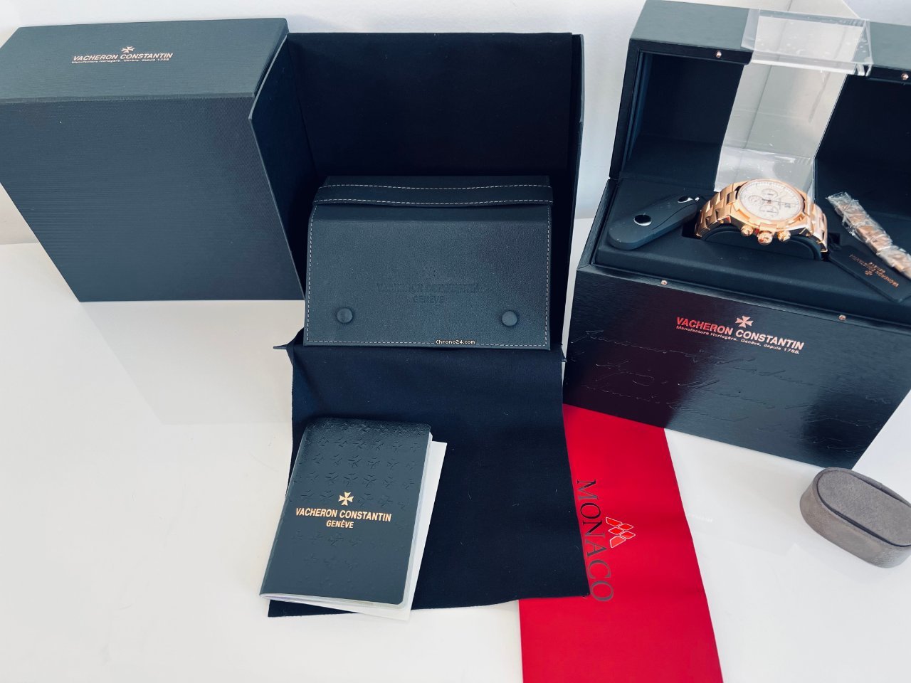 IMG_9081 Vacheron Constantin Overseas Chronograph Mens watch Unisex Automatic Rose gold 49150 B01R-9454 Replica 8