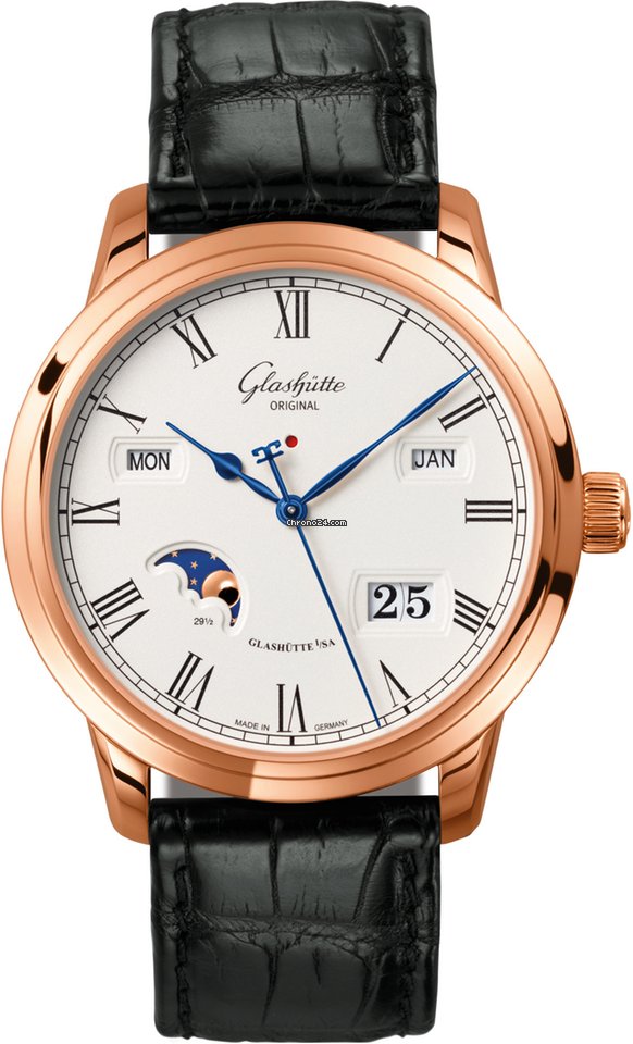 IMG_9081 Glashutte Original Senator Perpetual Calendar Mens watch Unisex Automatic Red gold 100-02-22-05-05 Replica 8