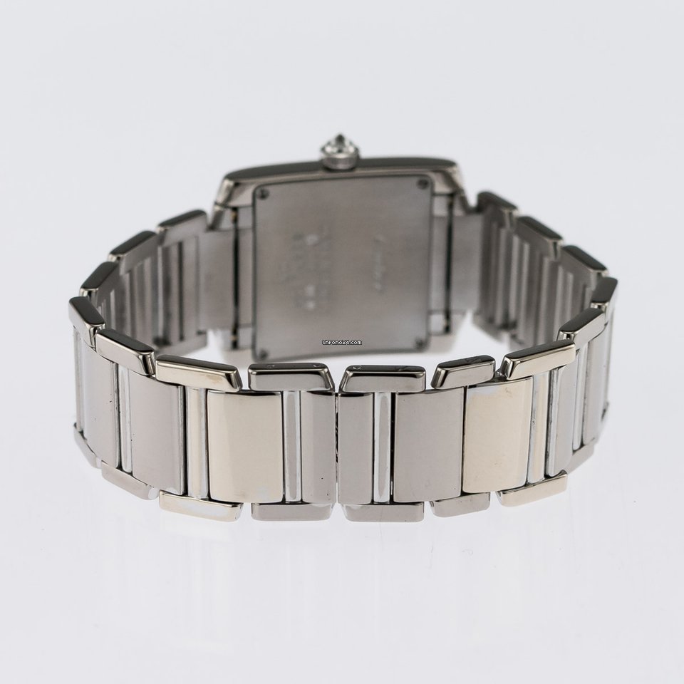 IMG_9081 Cartier Tank Francaise Mens watch Unisex Quartz White gold WE101853 Replica 8