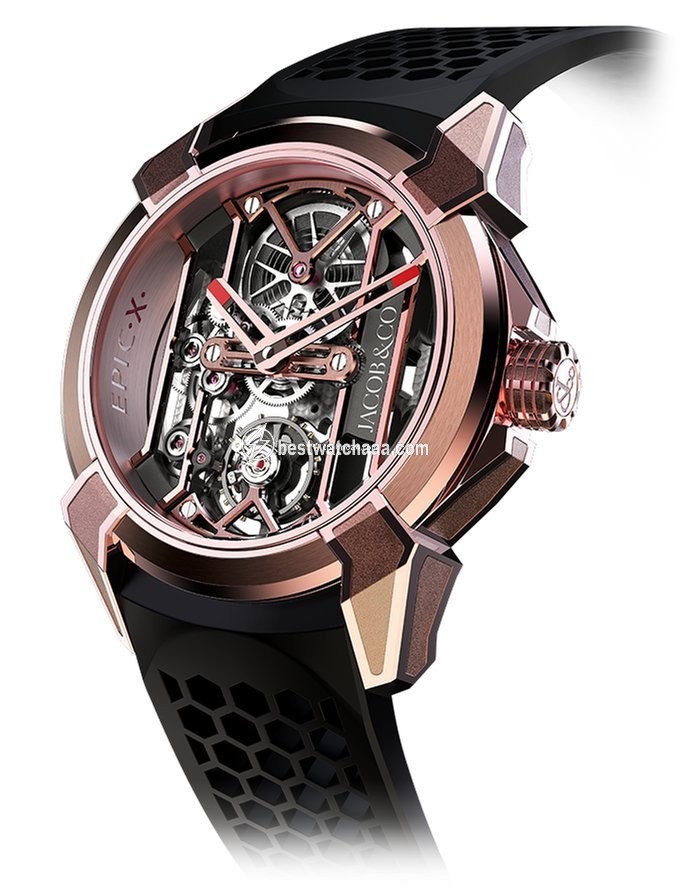 Jacob & Co. Mens watch Unisex Manual winding Rose gold EX100.40.PS.OP.A