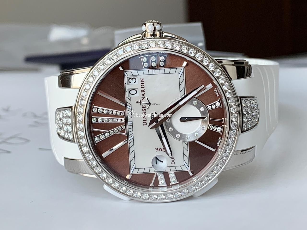 Ulysse Nardin Executive Dual Time Lady Womens watch Automatic Steel 243-10B-7 30-05