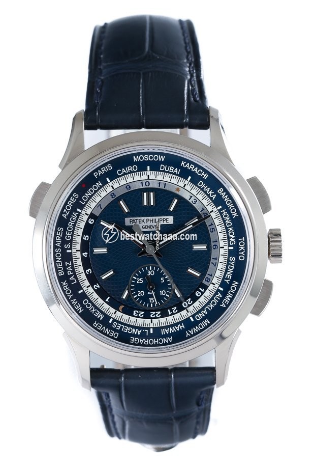 Patek Philippe World Time Chronograph Mens watch Unisex Automatic White gold 5930G-001