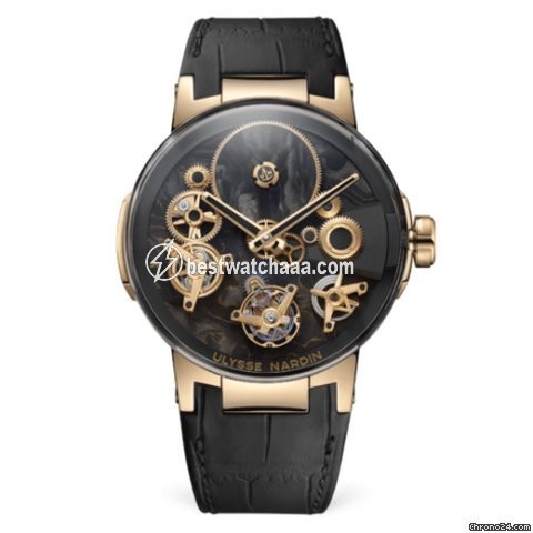 Ulysse Nardin Mens watch Unisex Manual winding Rose gold 1766-176LE CARB