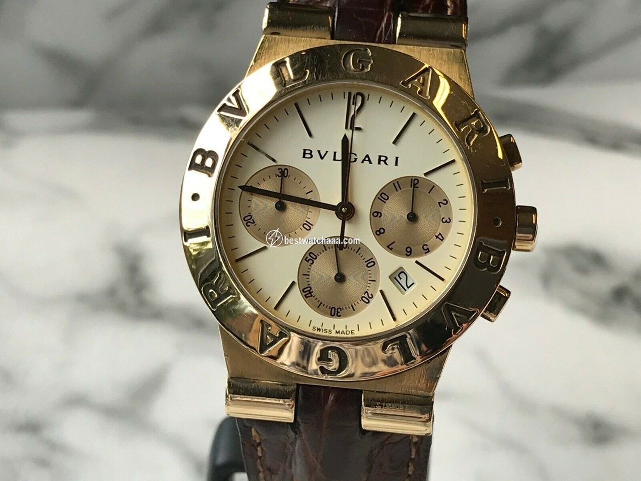Bulgari Diagono Mens watch Unisex Automatic Yellow gold DG 35 G