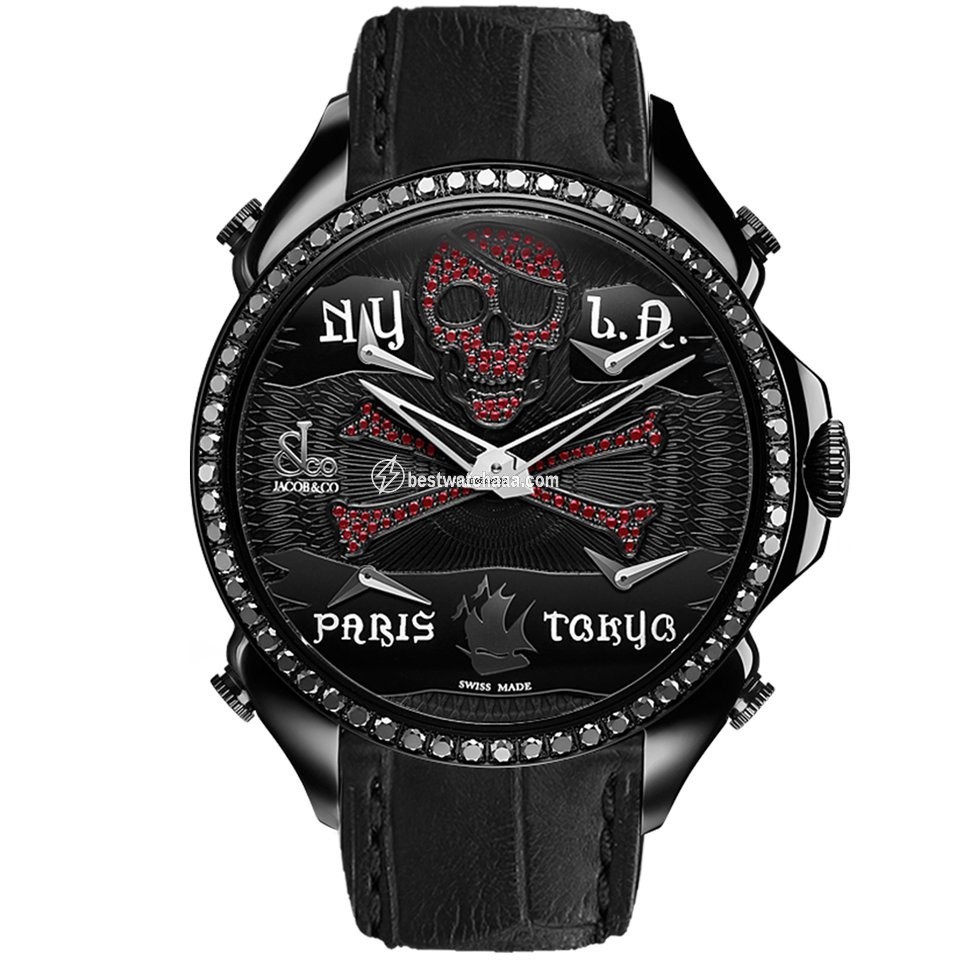 Jacob & Co. Five Time Zone Mens watch Unisex Quartz Steel PZ500.11.SO.NU.A