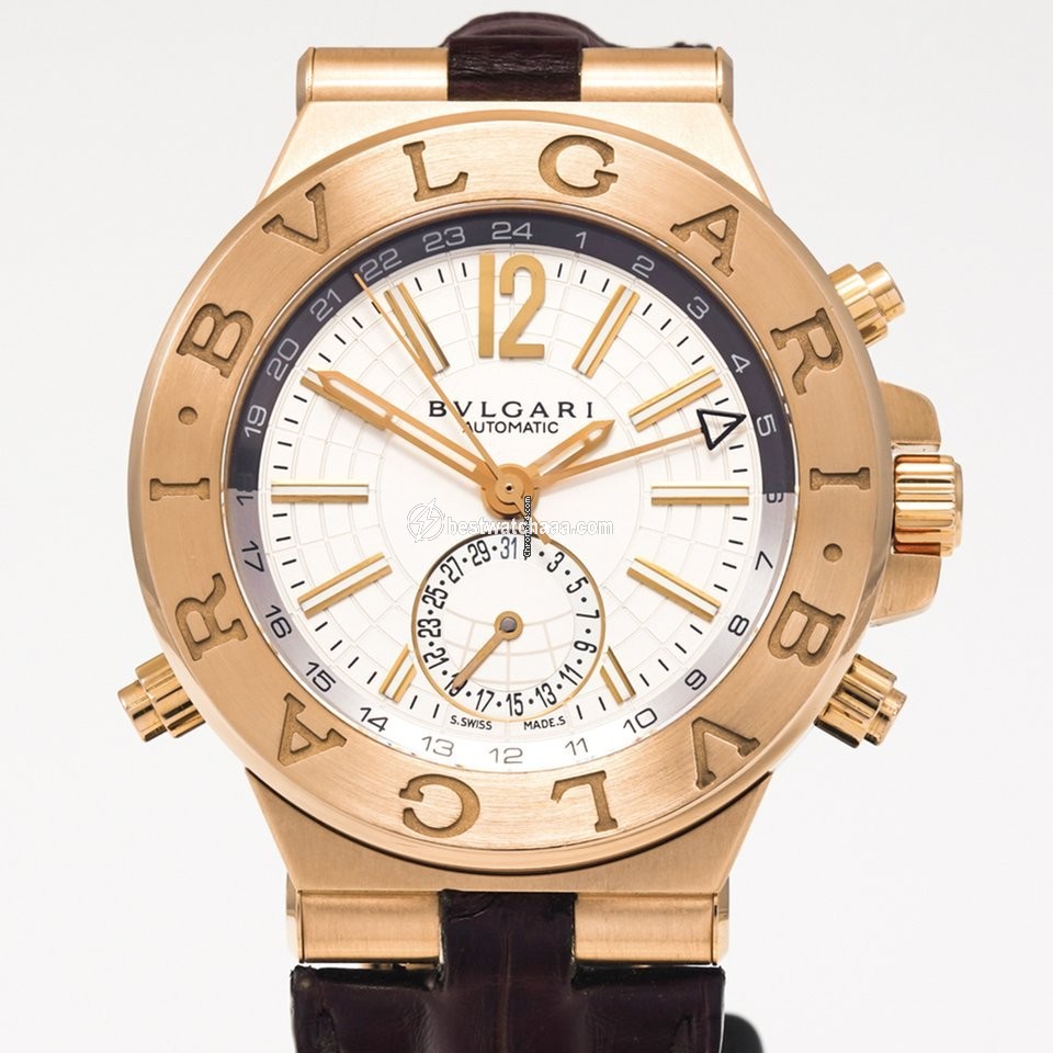 Bulgari Diagono Mens watch Unisex Automatic Rose gold DGP 40 G GMT