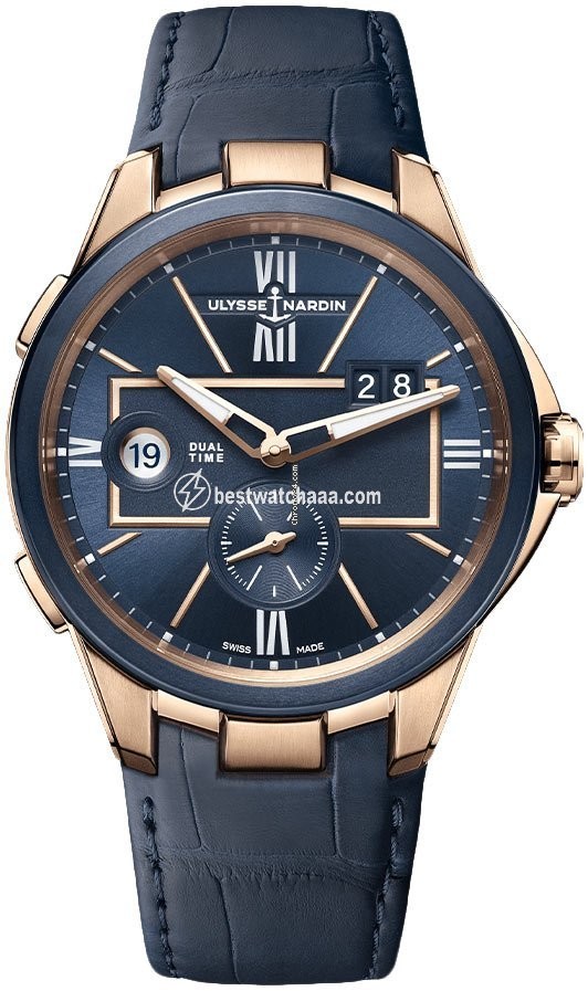 Ulysse Nardin Executive Dual Time Mens watch Unisex Automatic Rose gold 242-20 43