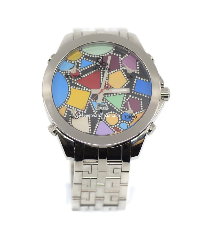 Jacob & Co. Five Time Zone Mens watch Unisex Quartz Steel JC-113DA