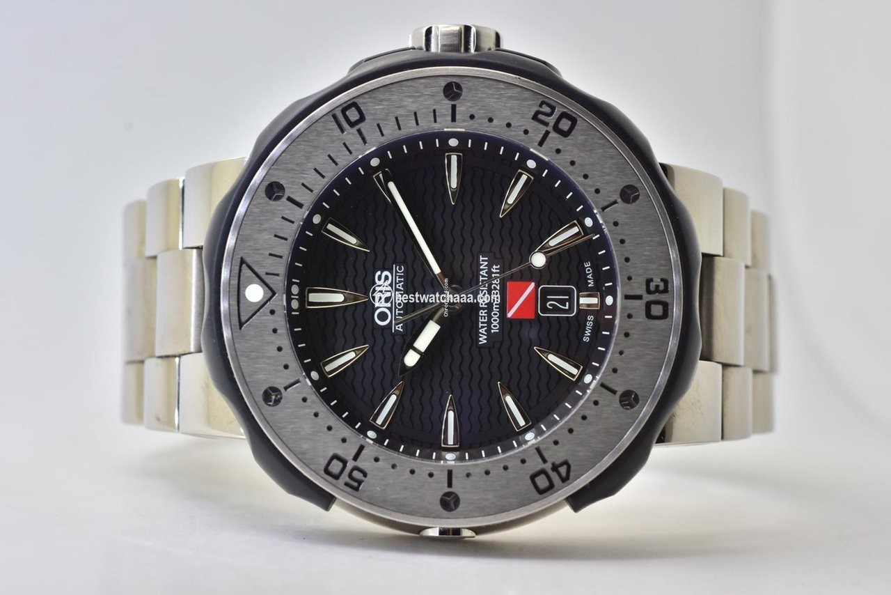Oris ProDiver Date Mens watch Unisex Automatic Titanium 01 733 7646 7184-Set