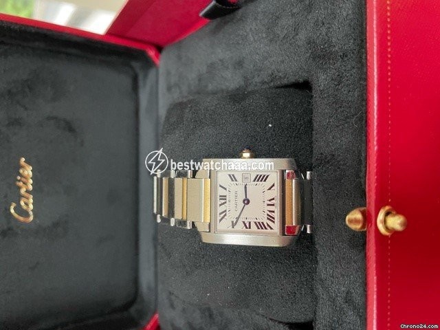Cartier Tank Francaise Mens watch Unisex Quartz Gold Steel W51012Q4