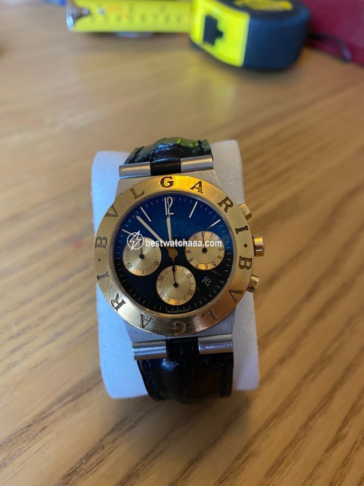 Bulgari Diagono Mens watch Unisex Manual winding Gold Steel CH 35 SG