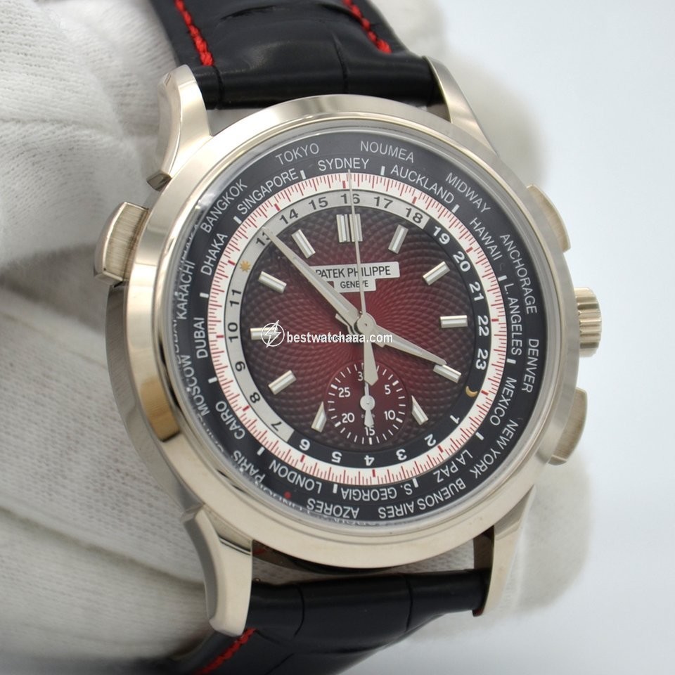 Patek Philippe World Time Chronograph Mens watch Unisex Automatic White gold 5930G-011