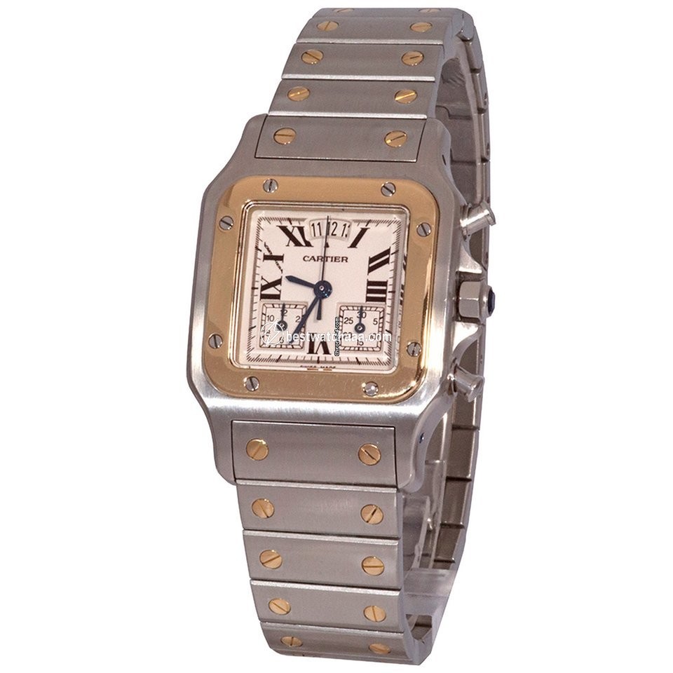 Cartier Santos Mens watch Unisex Quartz Gold Steel 2425