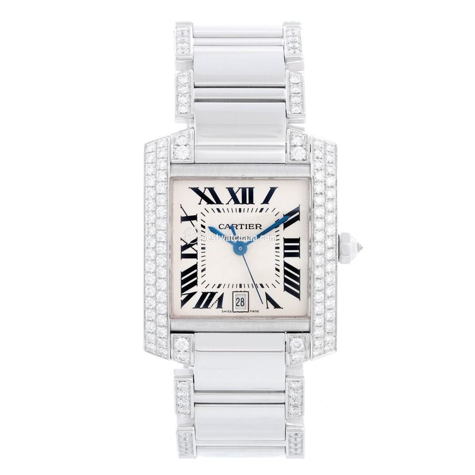 Cartier Tank Francaise Mens watch Unisex Quartz White gold WE1020S3