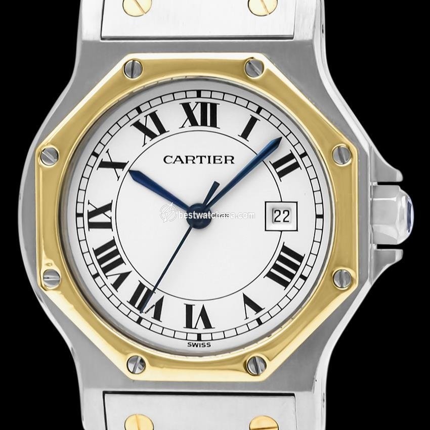 Cartier Santos Mens watch Unisex Automatic Gold Steel 7641ST