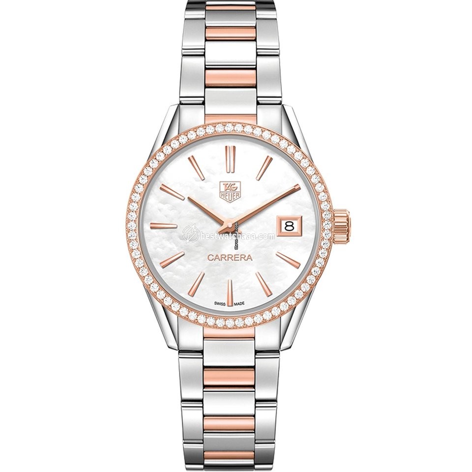 TAG Heuer Carrera Lady Womens watch Quartz Gold Steel WAR1353.BD0779