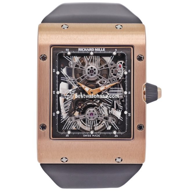 Richard Mille Mens watch Unisex Manual winding Rose gold RM017