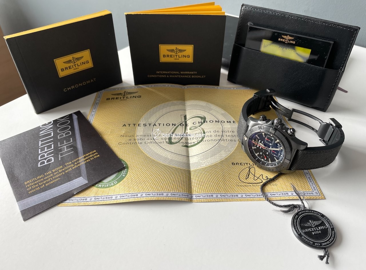 Breitling Chronomat 44 Blacksteel Mens watch Unisex Automatic Steel MB0111C3 BE35 253S