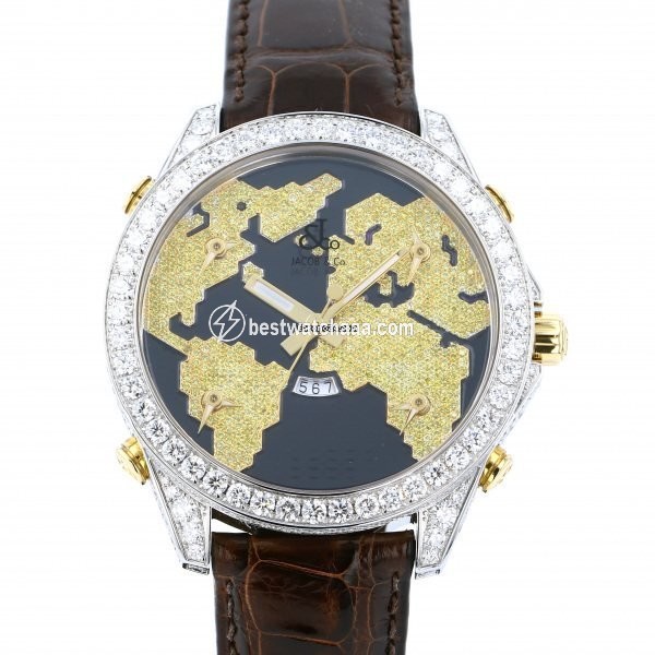 Jacob & Co. Five Time Zone Quartz Steel JC-47SBYDC