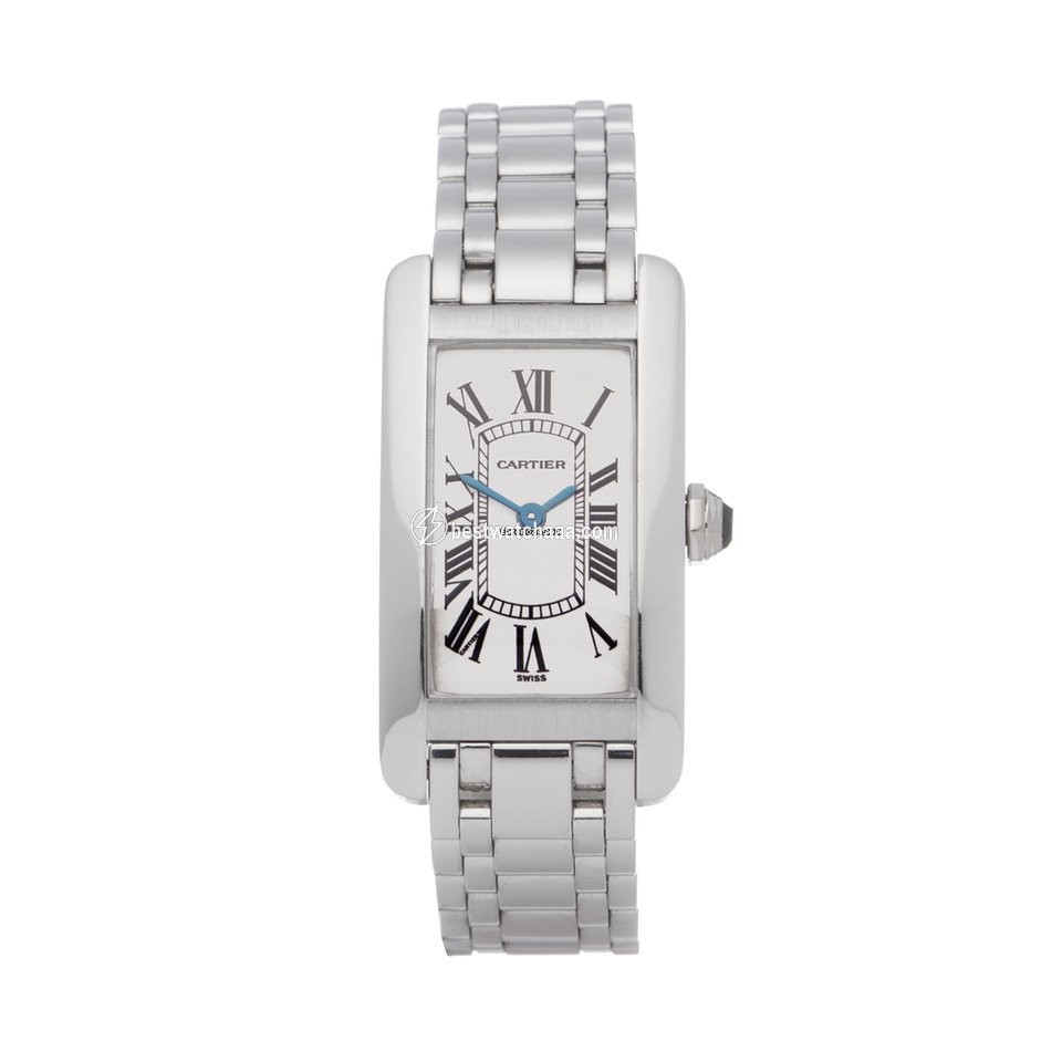 Cartier Tank Americaine Mens watch Unisex Quartz White gold 1713