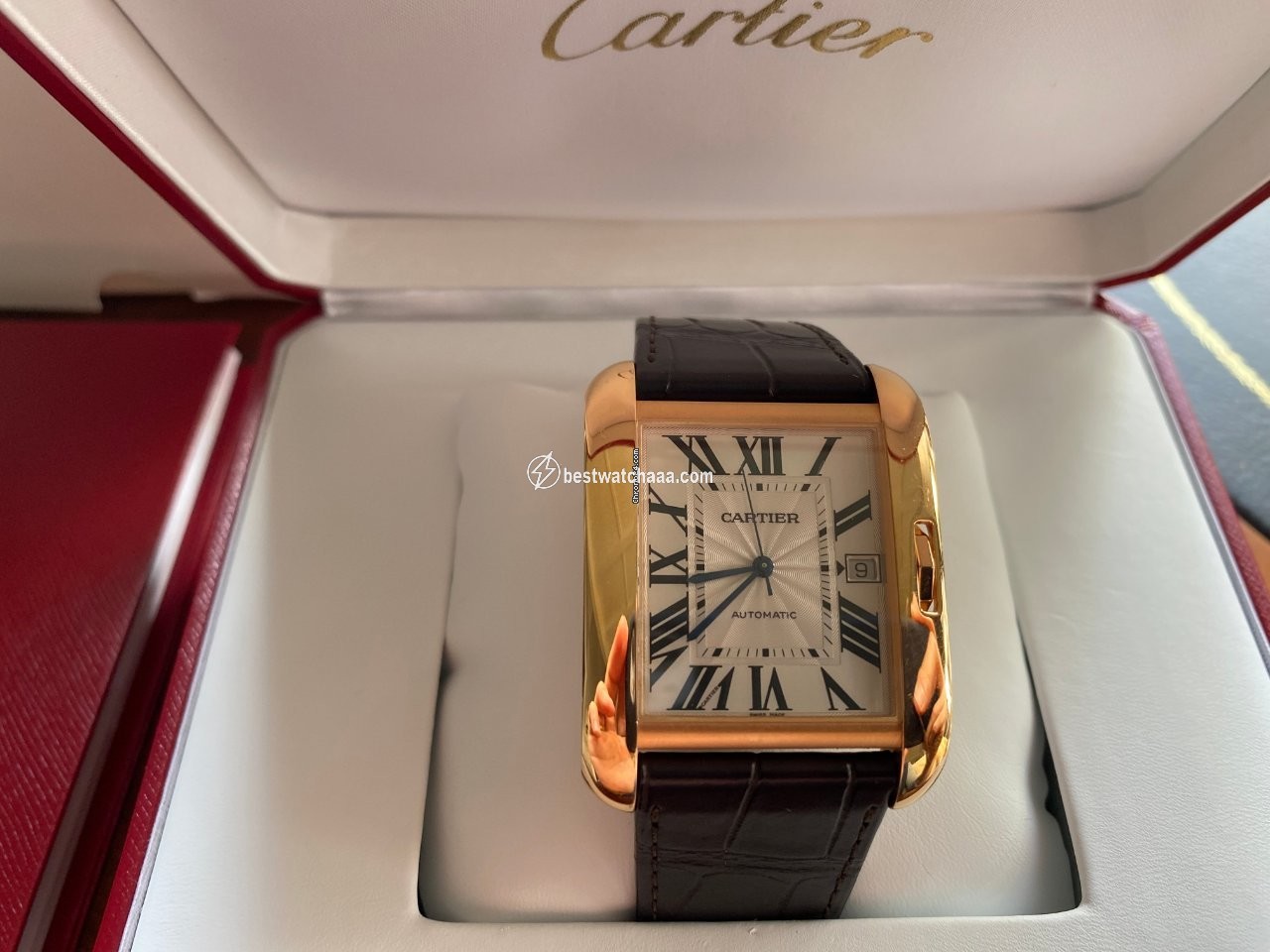 Cartier Tank Anglaise Mens watch Unisex Automatic Rose gold W5310004